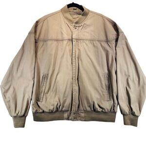 Arnold Palmer Bomber Jacket Tan Mens XL Full Zip Collared‎ Casual Outerwear